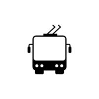 front view transport, trolleybus vector icon