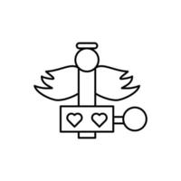 Music box, angel vector icon