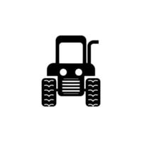 front view wheeled tractor vector icon