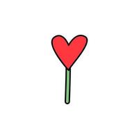 Valentine's Day, heart, stick vector icon
