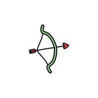 San Valentín día, arco, flecha vector icono