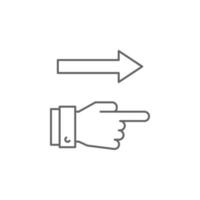 Hand, arrow, right vector icon