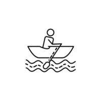 man in a boat dusk style vector icon