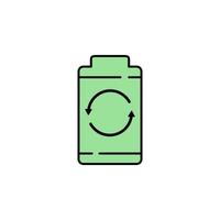 Battery power recycle vector icon