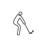 golf jugador contorno vector icono