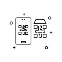 Qr code shopping mobile vector icon