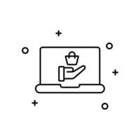 Notebook online shopping save vector icon