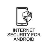 Internet seguridad para móvil vector icono