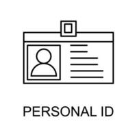 personal carné de identidad tarjeta vector icono