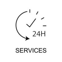 services 24 hour vector icon