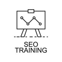 seo formación línea vector icono