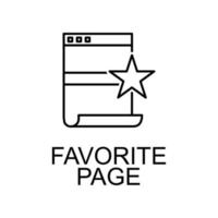 favorite page line vector icon