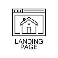 landing web page line vector icon