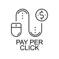pay per click line vector icon