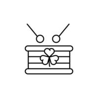 Drum, clover, instrument vector icon