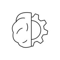 Robotic technology brain gear vector icon