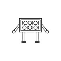 Robotic technology monitor vector icon