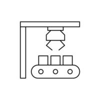 Robotic crane boxes technology vector icon