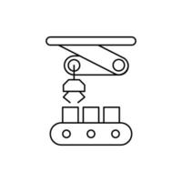 Robotic crane boxes technology vector icon