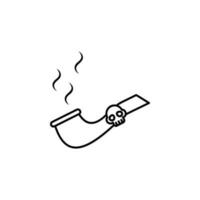 Smoking pipe, pirate vector icon