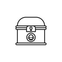 Treasure chest, pirate vector icon