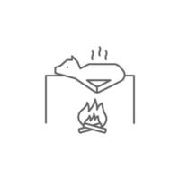 Prehistoric cooking vector icon