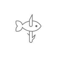 Prehistoric fishing vector icon