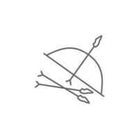 Prehistoric bow and arrow vector icon