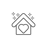 Shelter house heart vector icon