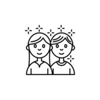 Volunteer man woman vector icon