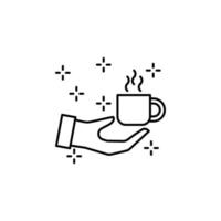 Tea cup hand vector icon
