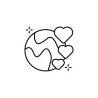 Earth hearts vector icon