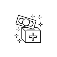 Cash box money health vector icon