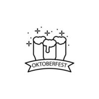 cerveza, Oktoberfest vector icono