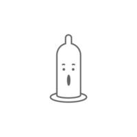 Broken condom, surprising vector icon