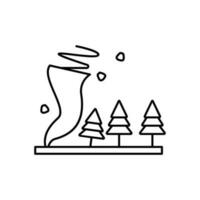 Tornado, trees vector icon