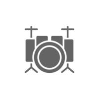música festival, tambor, palo, musical instrumento vector icono