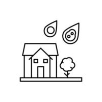 House, meteorite vector icon