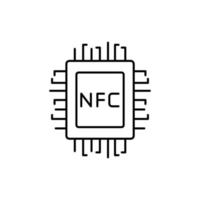 nfc, RAM, chip vector icono