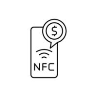 Dollar, nfc, phone vector icon