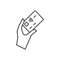 Hand, nfc card vector icon