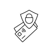 Cards, nfc, lock vector icon