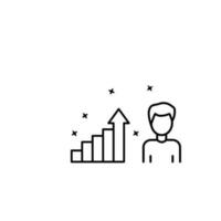 Bar graph hand up capacity vector icon