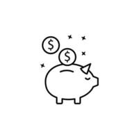 Piggy bank coin money vector