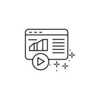 Website chart arrow play vector icon