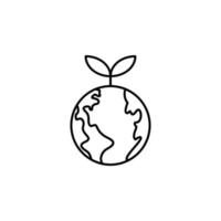ecology, earth day, sprout, green earth vector icon