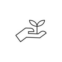 ecology, earth day, sprout, hand vector icon