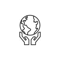 ecology, earth day, globe, hand vector icon