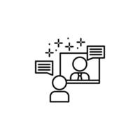 Online monitor communication vector icon