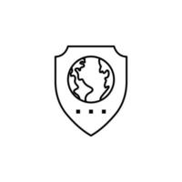 ecology, earth day, shield, globe vector icon